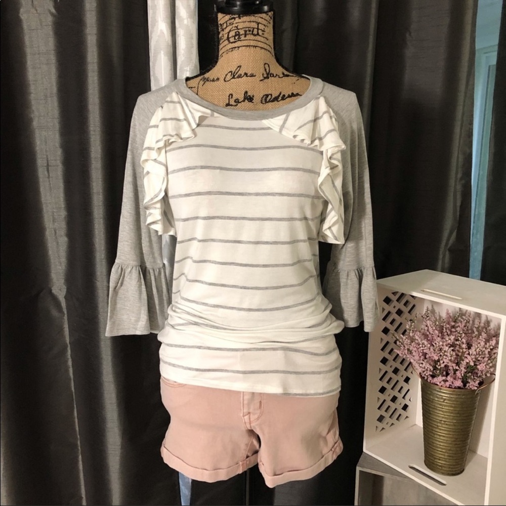 Stripe Top with Bell Sleeve - Picture 6 of 6